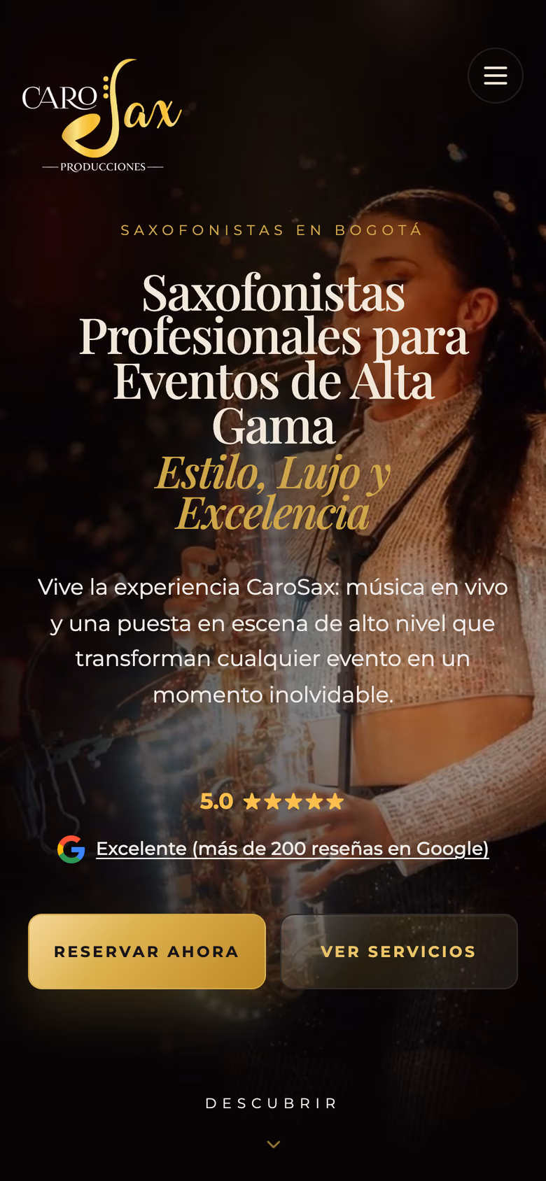CaroSax Producciones en versión móvil