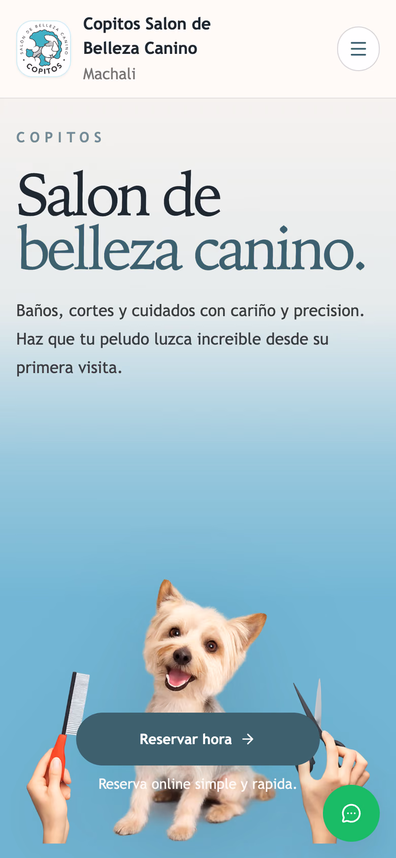 Copitos Peluquería en versión móvil