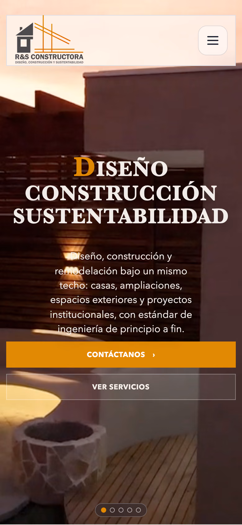 R&S Constructora en versión móvil